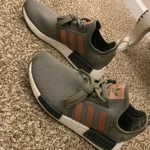 adidas gazelle silver green womens Moncler x Adidas Unisex NMD Runner Dark Green High Top Sneakers